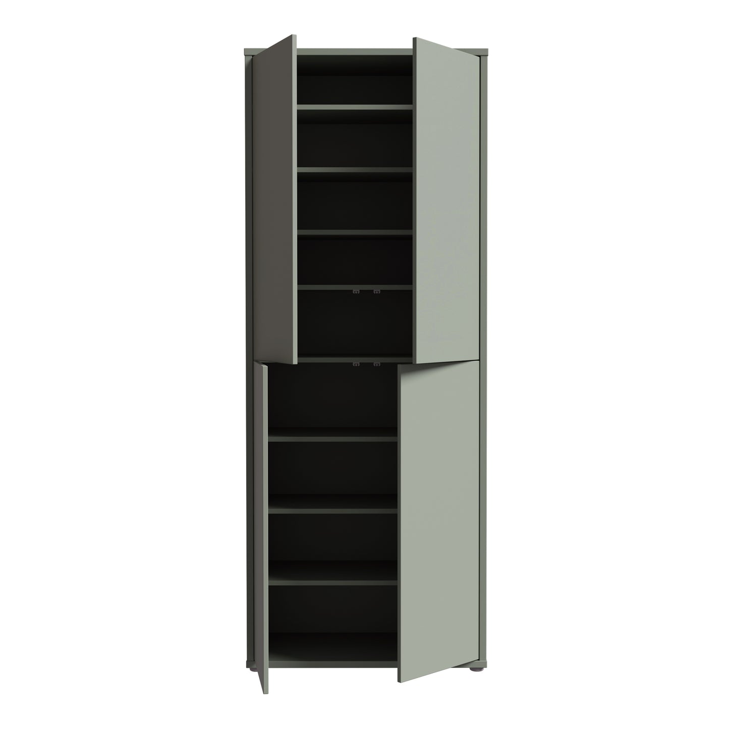 Alice Springs Tall Shoe Cabinet with 4 Doors Push-to-Open in Sage Green