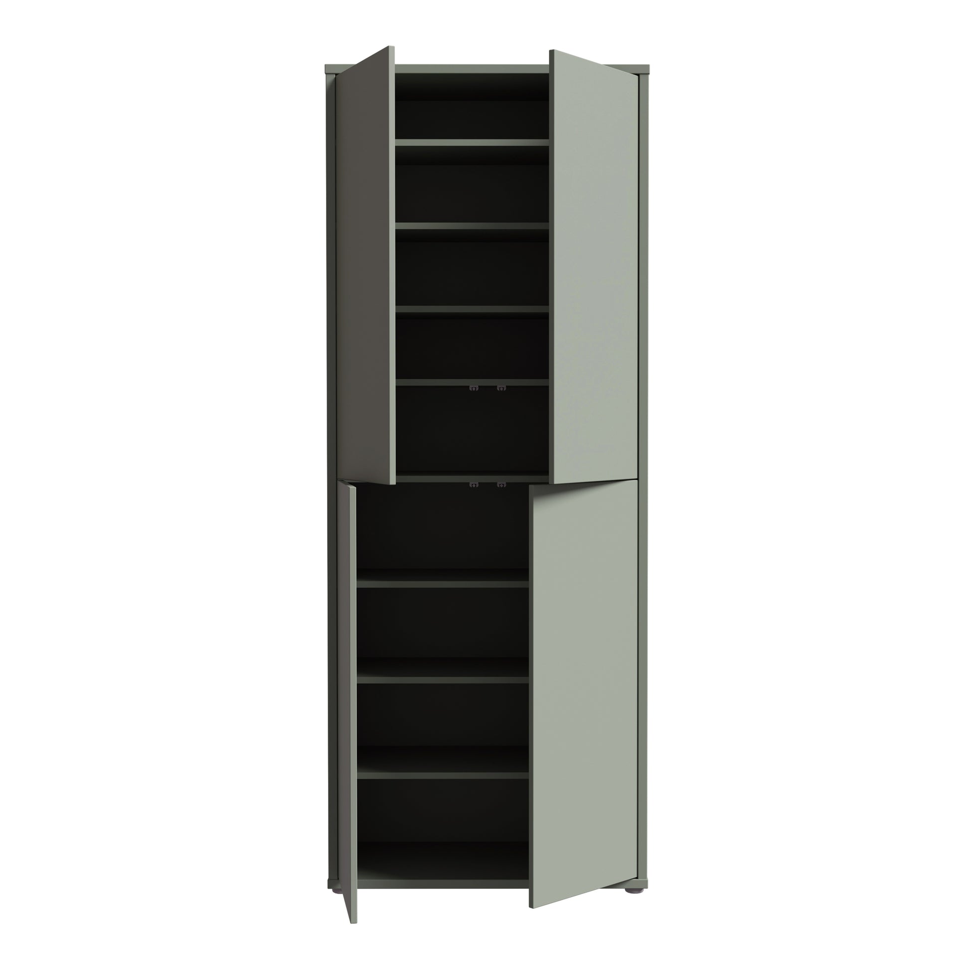Alice Springs Tall Shoe Cabinet with 4 Doors Push-to-Open in Sage Green