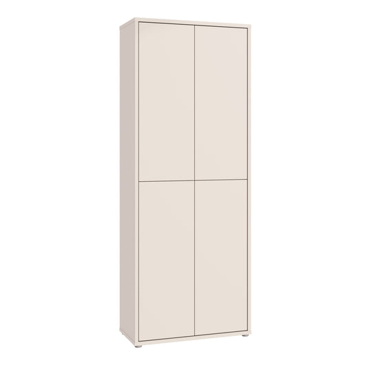 Alice Springs Tall Shoe Cabinet with 4 Doors Push-to-Open in Sand