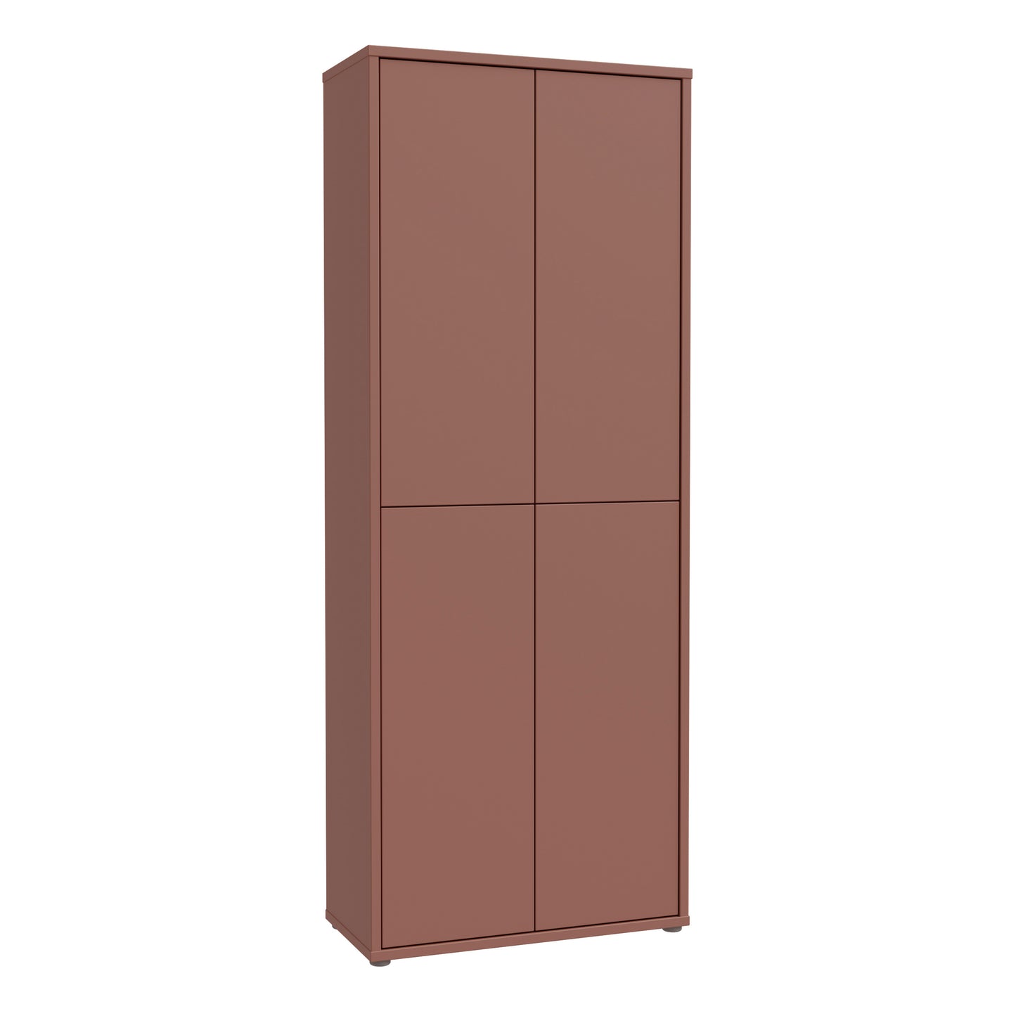 Alice Springs Tall Shoe Cabinet with 4 Doors Push-to-Open in Terracotta