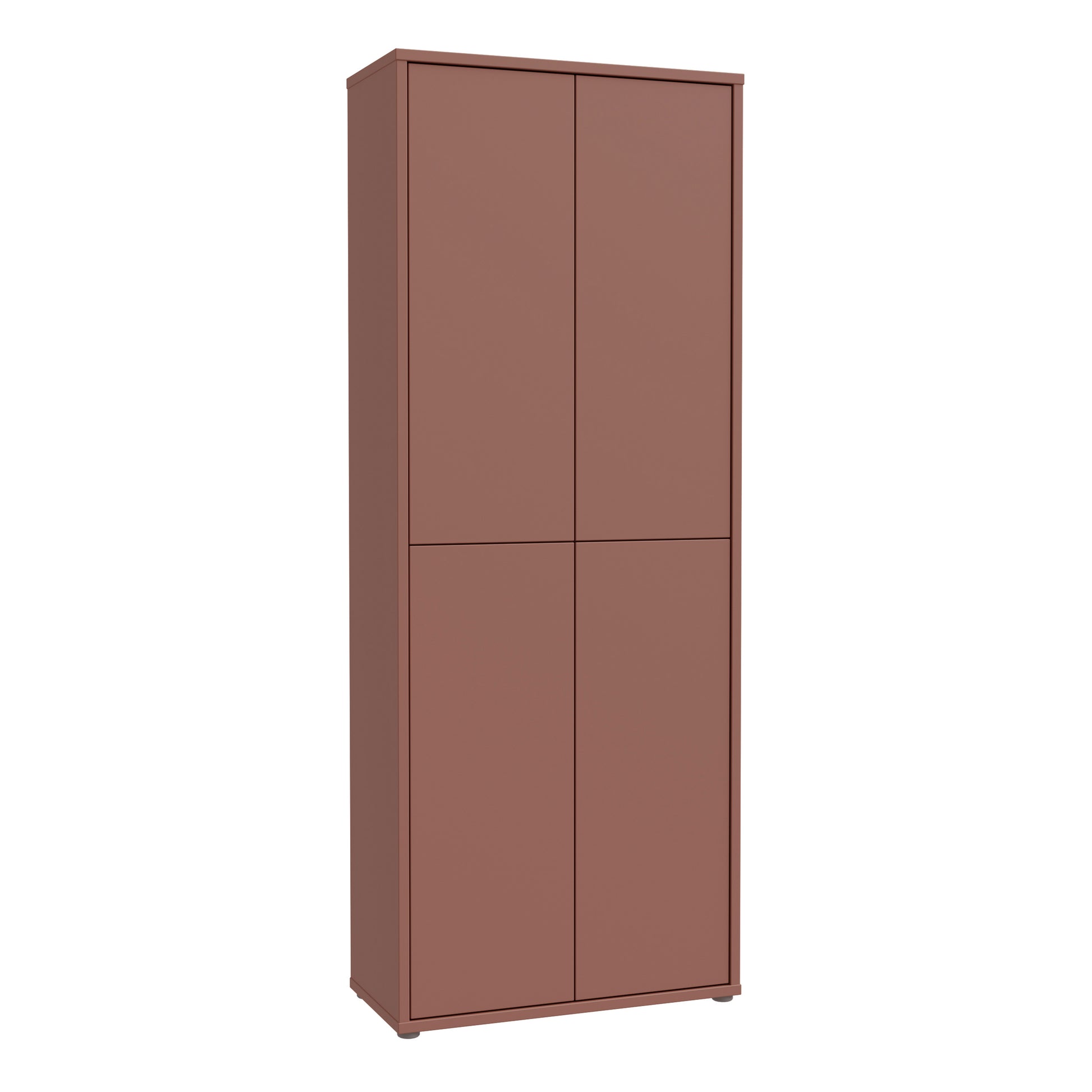 Alice Springs Tall Shoe Cabinet with 4 Doors Push-to-Open in Terracotta