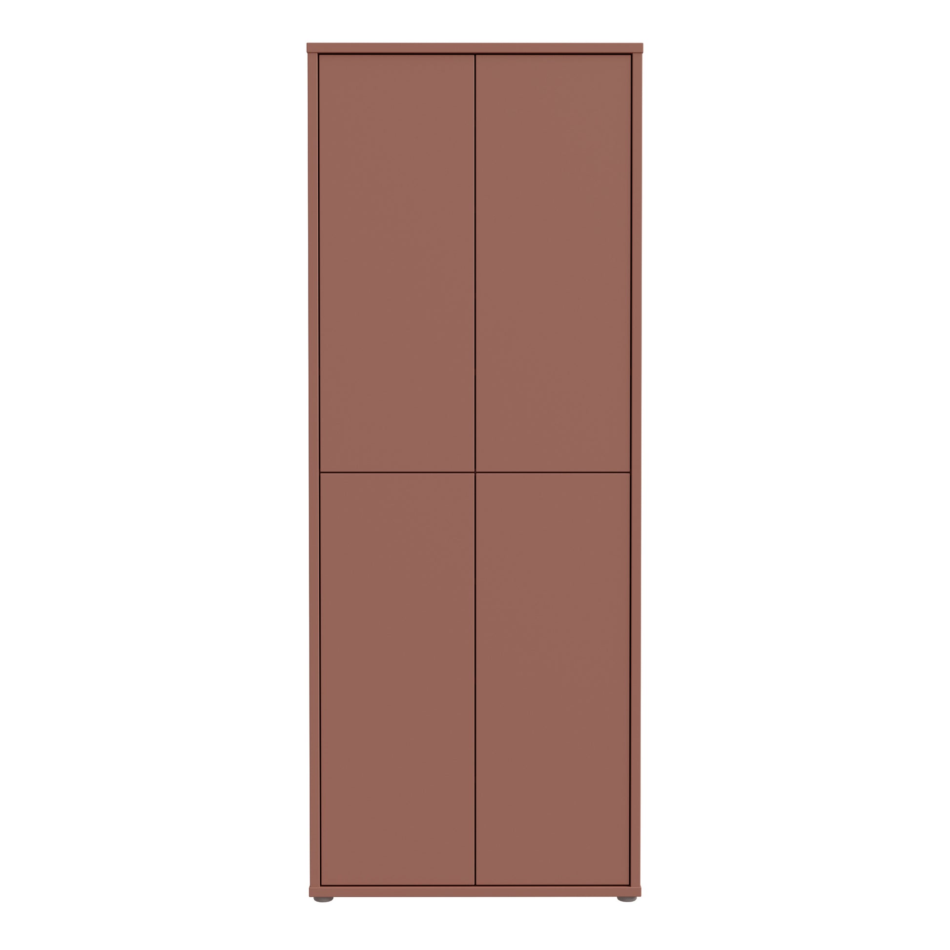 Alice Springs Tall Shoe Cabinet with 4 Doors Push-to-Open in Terracotta