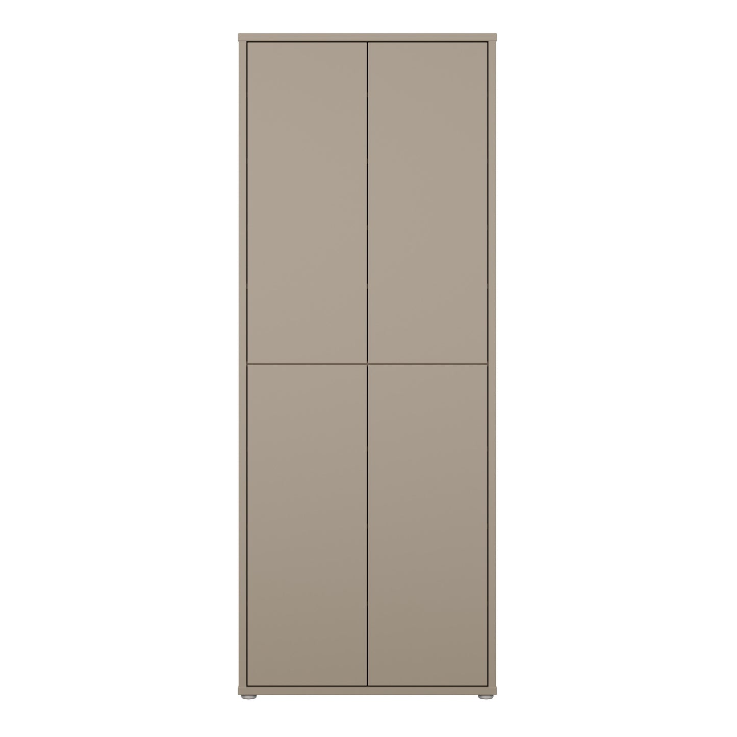 Alice Springs Tall Shoe Cabinet with 4 Doors Push-to-Open in Taupe