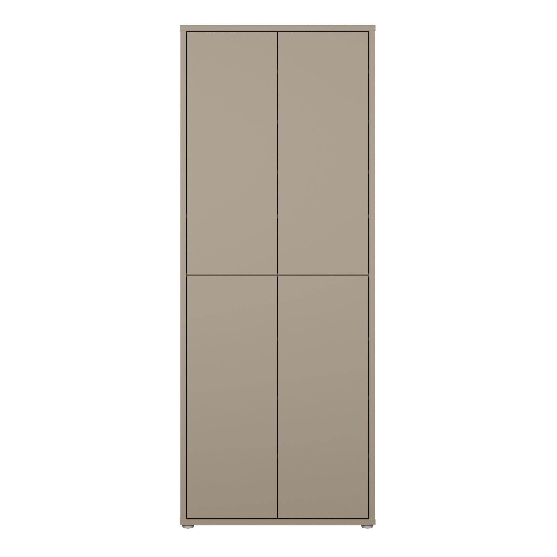 Alice Springs Tall Shoe Cabinet with 4 Doors Push-to-Open in Taupe