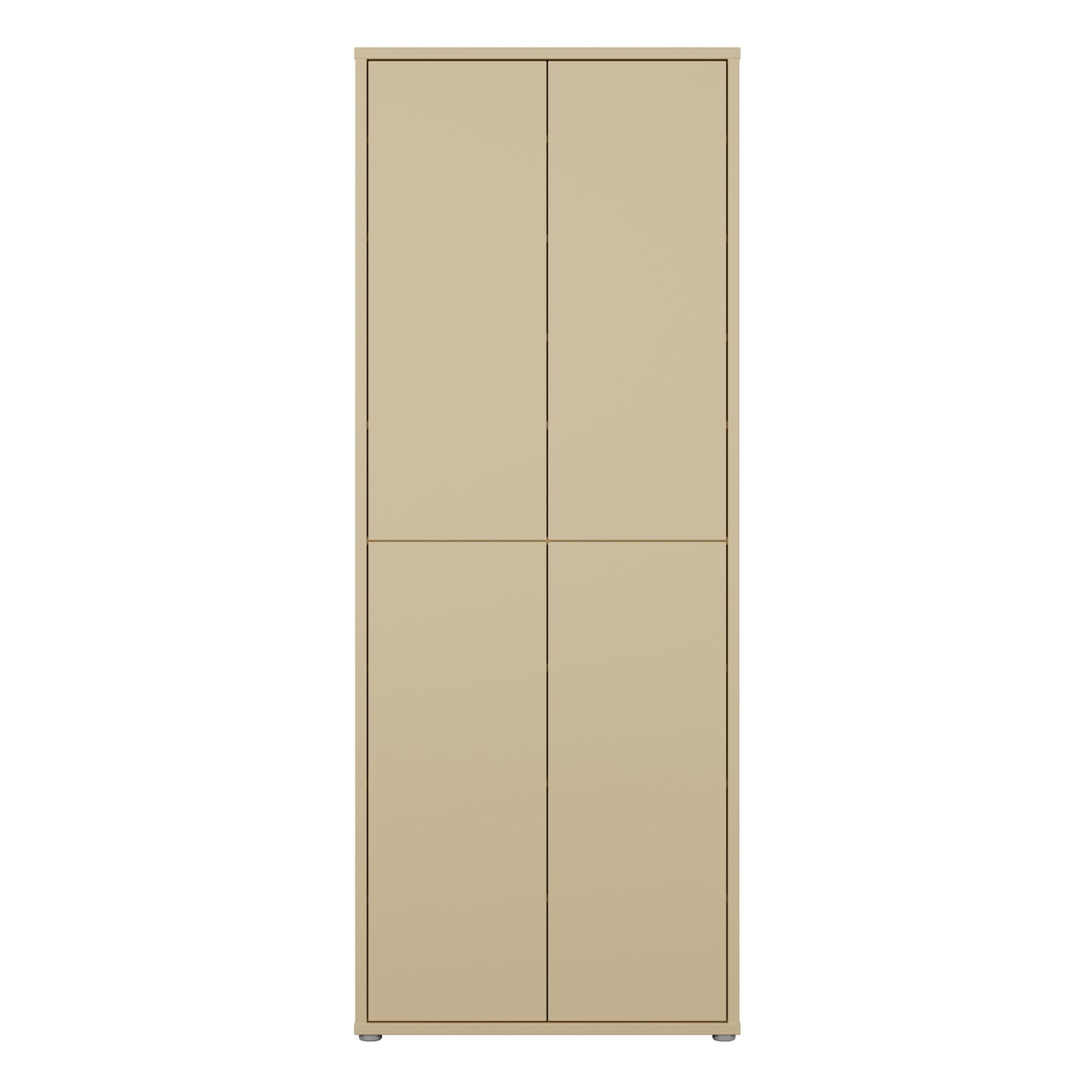 Alice Springs Tall Shoe Cabinet with 4 Doors Push-to-Open in Butter Yellow