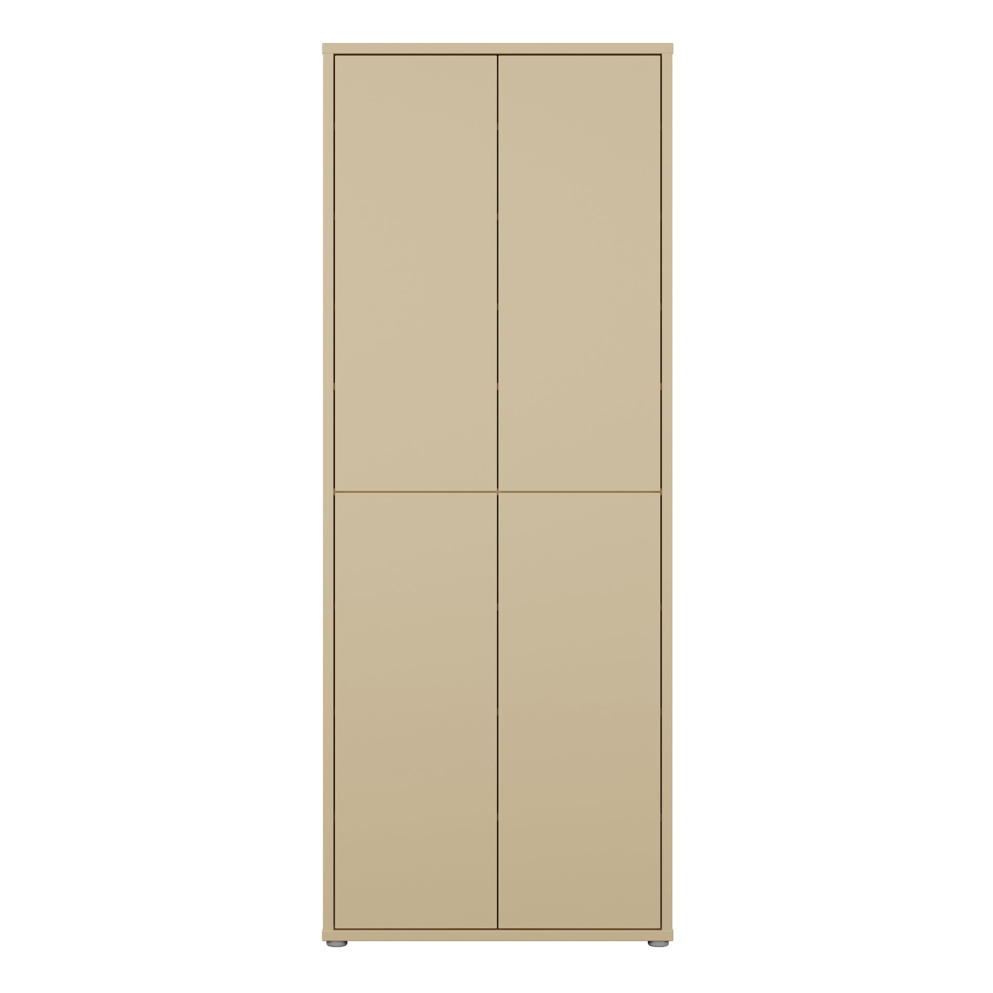 Alice Springs Tall Shoe Cabinet with 4 Doors Push-to-Open in Butter Yellow