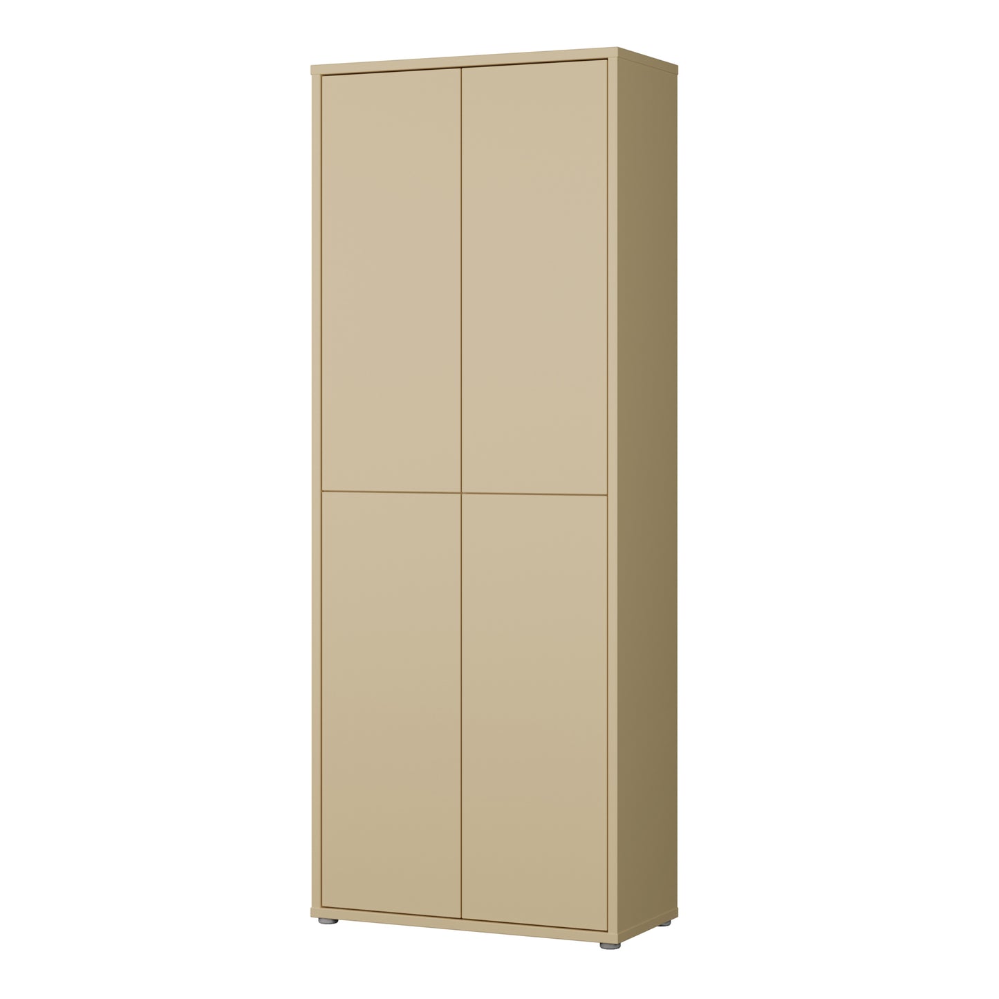 Alice Springs Tall Shoe Cabinet with 4 Doors Push-to-Open in Butter Yellow