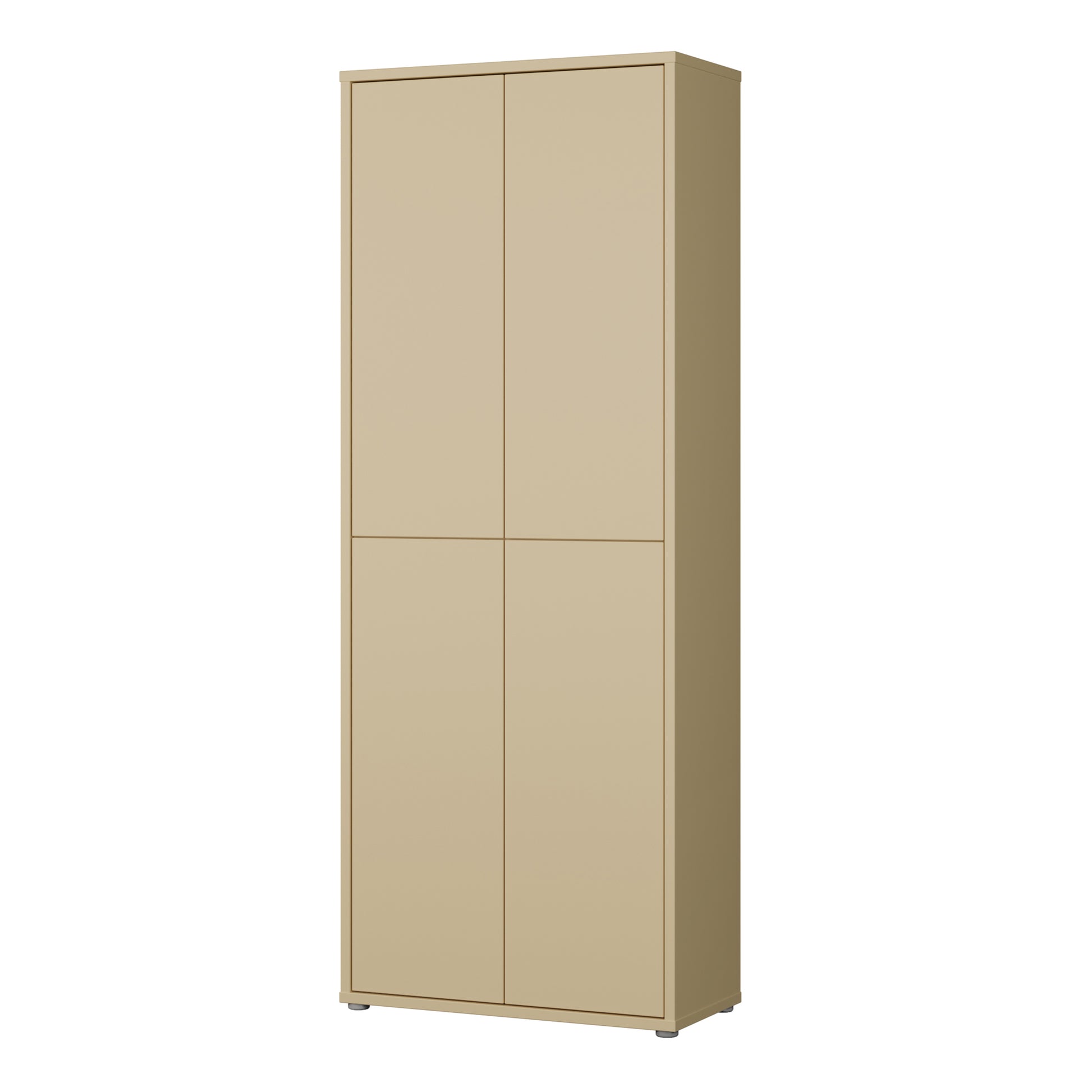 Alice Springs Tall Shoe Cabinet with 4 Doors Push-to-Open in Butter Yellow