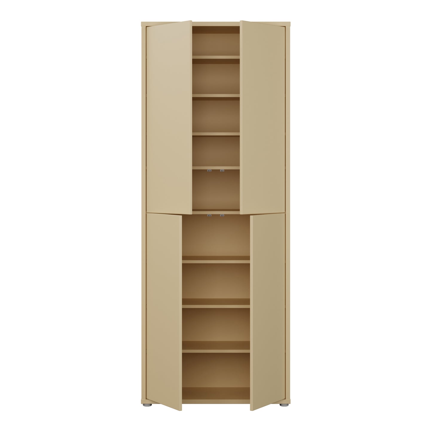 Alice Springs Tall Shoe Cabinet with 4 Doors Push-to-Open in Butter Yellow