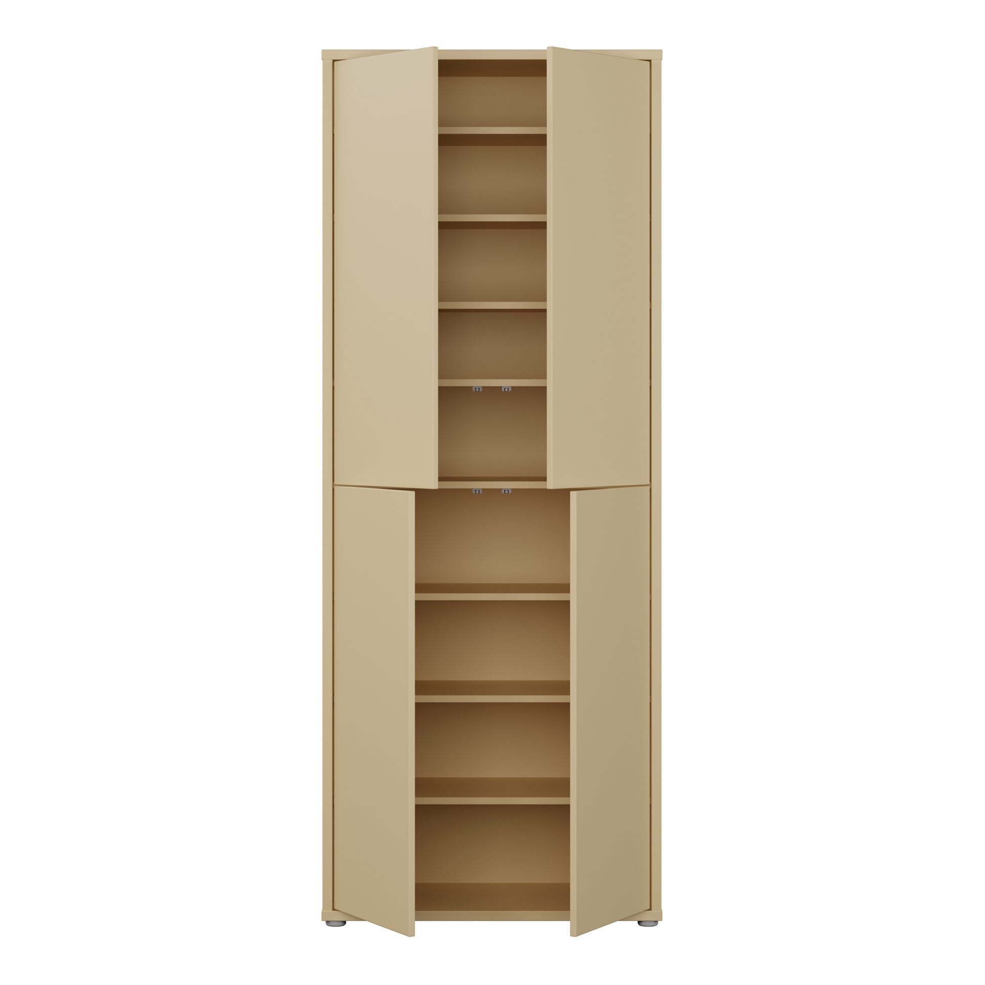 Alice Springs Tall Shoe Cabinet with 4 Doors Push-to-Open in Butter Yellow