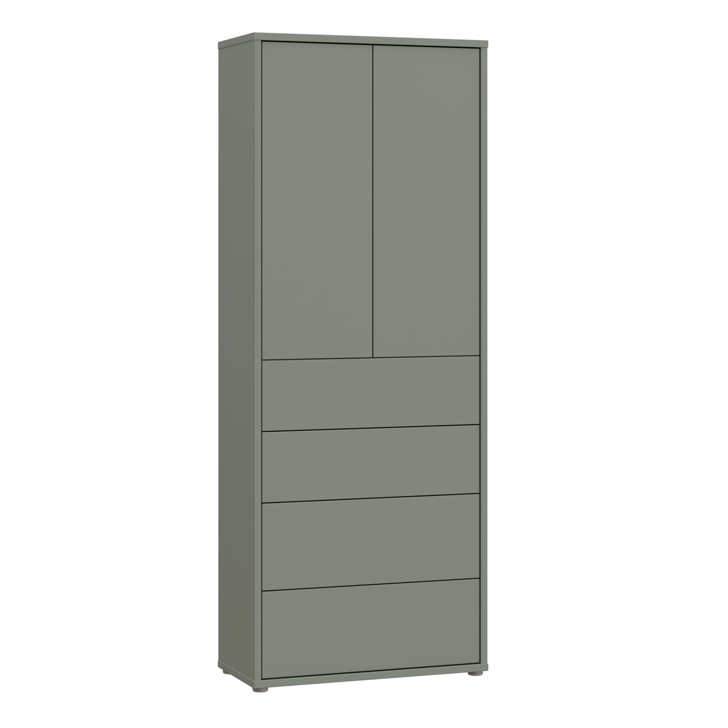 Alice Springs Tall Storage Cabinet with Push-to-Open Doors & 4 Drawers in Sage Green