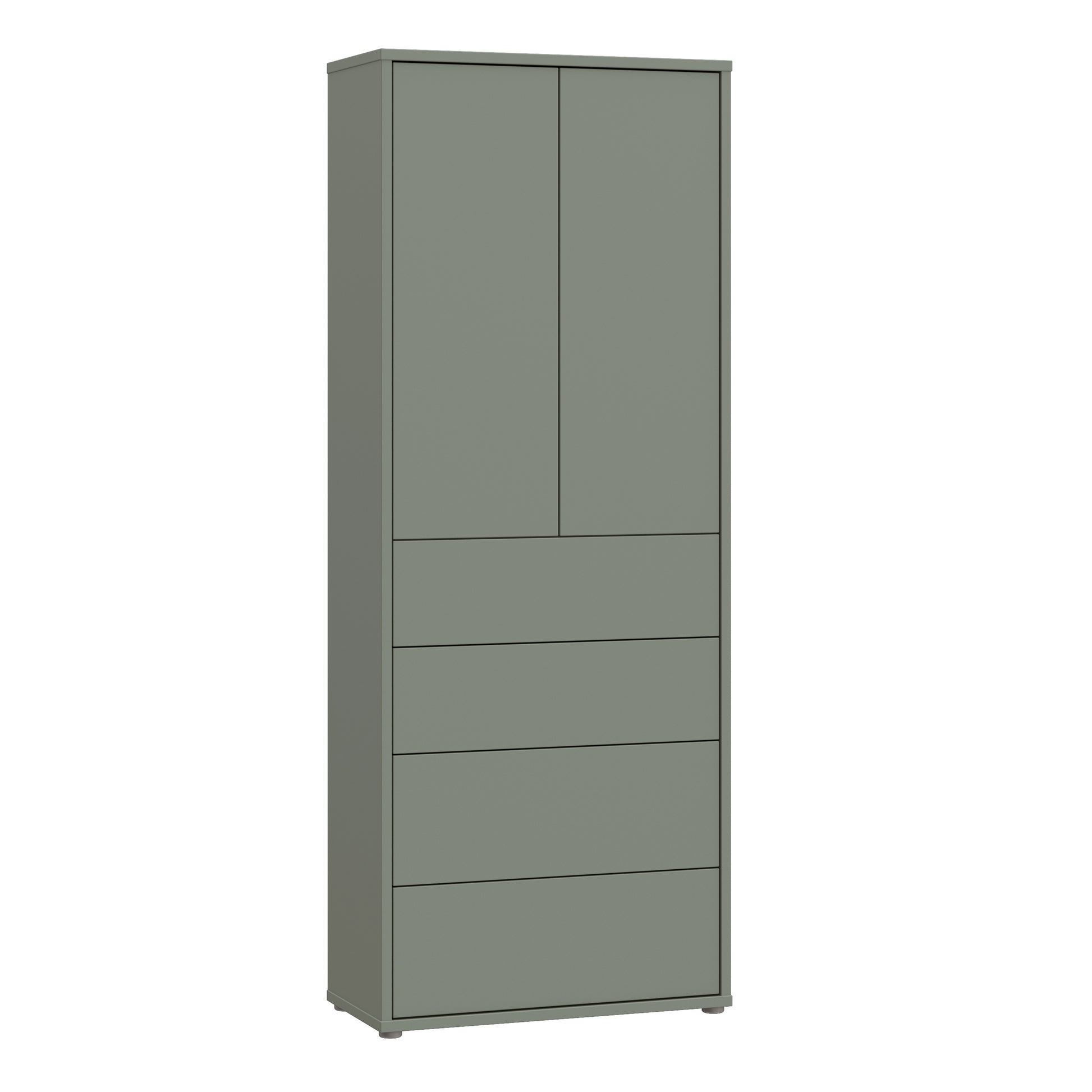 Alice Springs Tall Storage Cabinet with Push-to-Open Doors & 4 Drawers in Sage Green