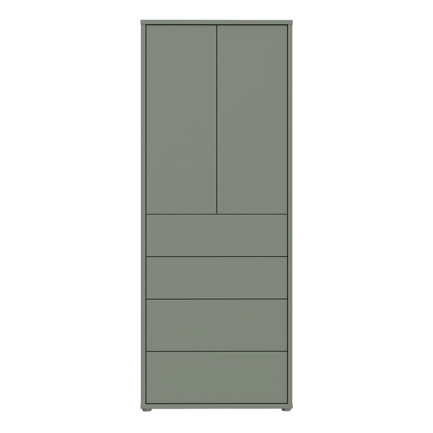 Alice Springs Tall Storage Cabinet with Push-to-Open Doors & 4 Drawers in Sage Green