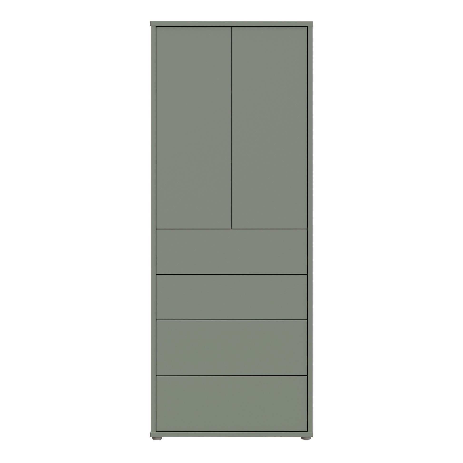 Alice Springs Tall Storage Cabinet with Push-to-Open Doors & 4 Drawers in Sage Green