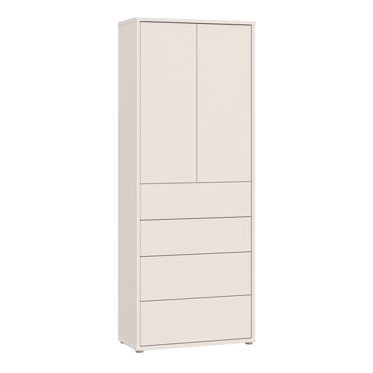 Alice Springs Tall Storage Cabinet with Push-to-Open Doors & 4 Drawers in Sand