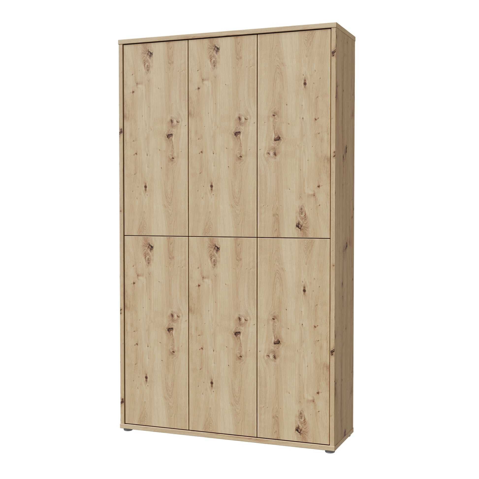 Alice Springs Shoe Cabinet with 6 Doors Push-to-Open in Artisan Oak