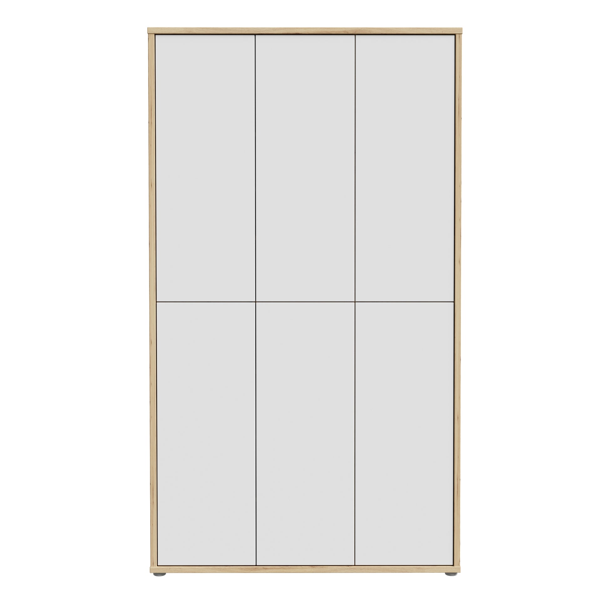 Alice Springs Shoe cabinet with 6 Doors Push-to-Open in Artisan Oak and Light Grey Doors