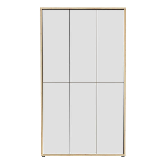Alice Springs Shoe cabinet with 6 Doors Push-to-Open in Artisan Oak and Light Grey Doors