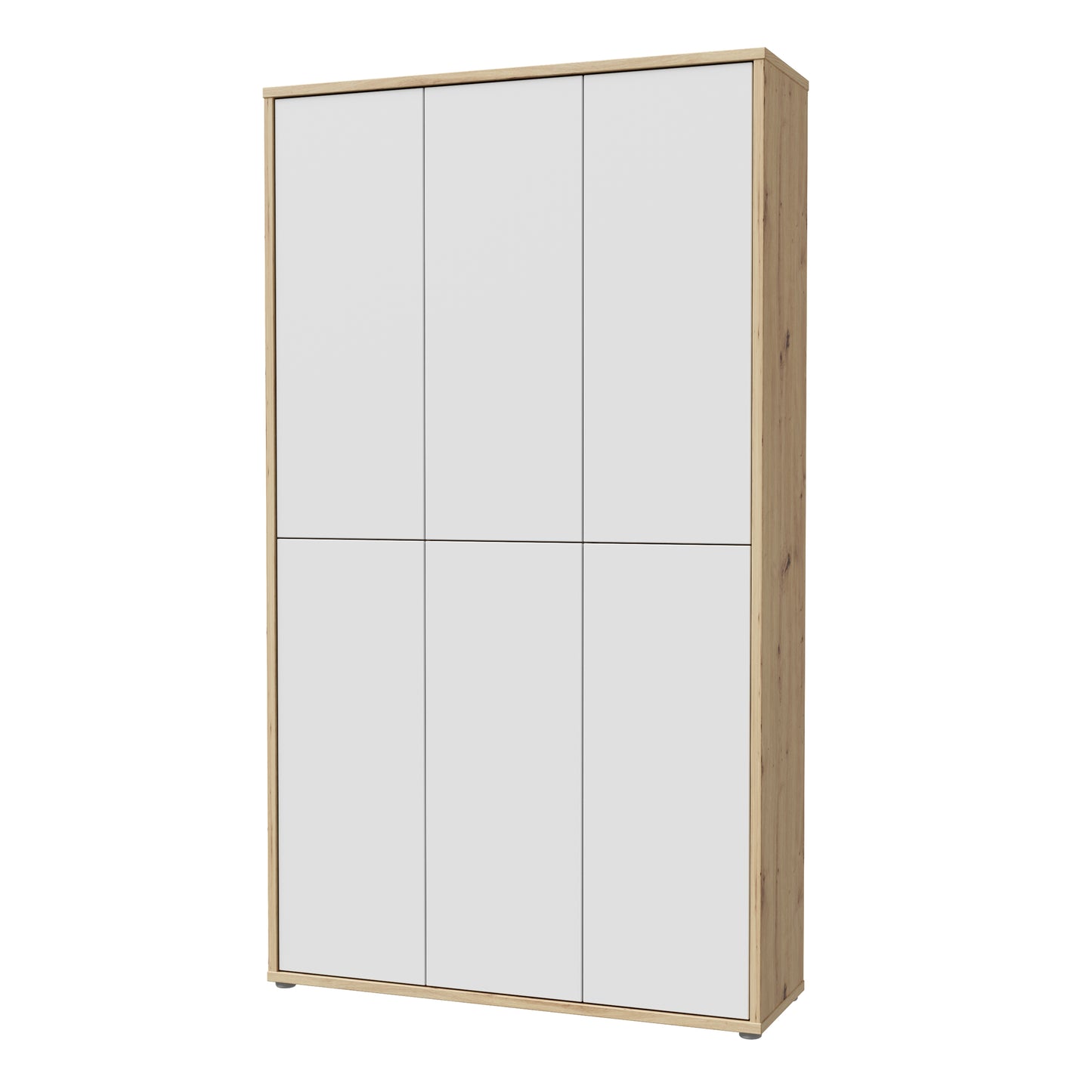 Alice Springs Shoe cabinet with 6 Doors Push-to-Open in Artisan Oak and Light Grey Doors