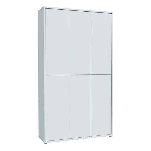 Alice Springs Tall Shoe Cabinet with 6 Doors Push-to-Open in Light Grey