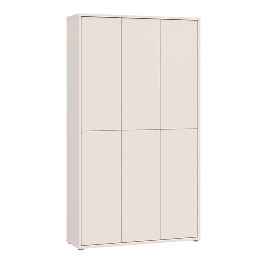 Alice Springs Tall Shoe Cabinet with 6 Doors Push-to-Open in Sand