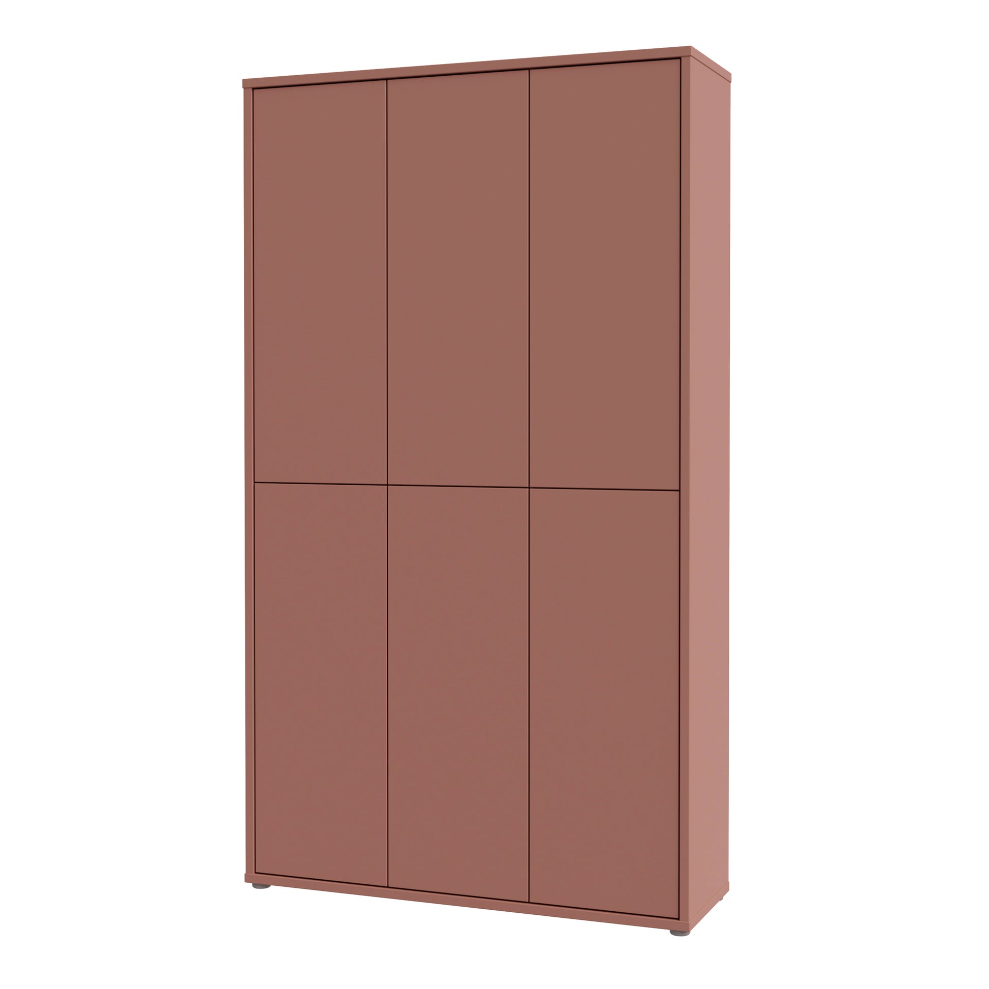 Alice Springs Tall Shoe Cabinet with 6 Doors Push-to-Open in Terracotta