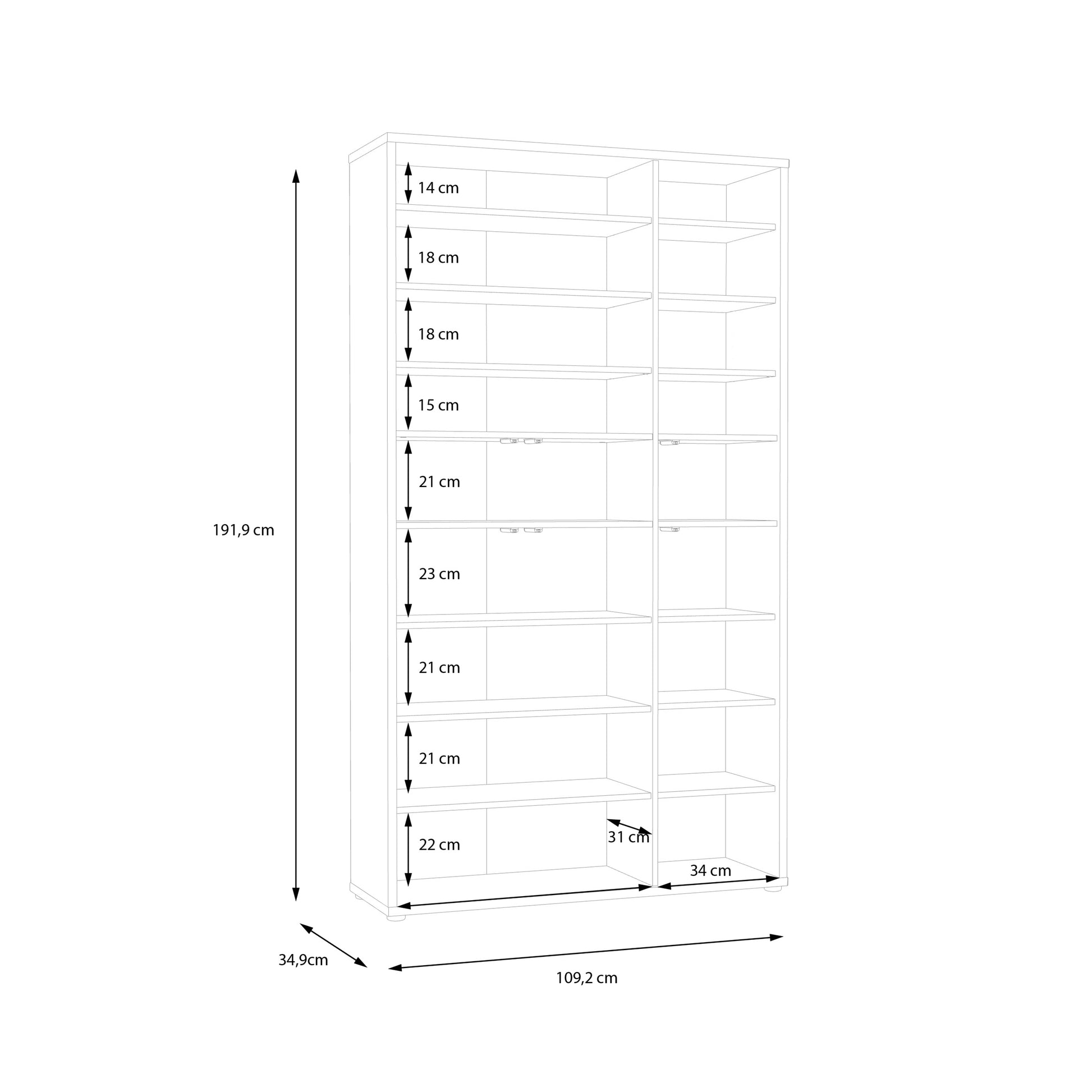 Alice Springs Tall Shoe Cabinet with 6 Doors Push-to-Open in Butter Yellow
