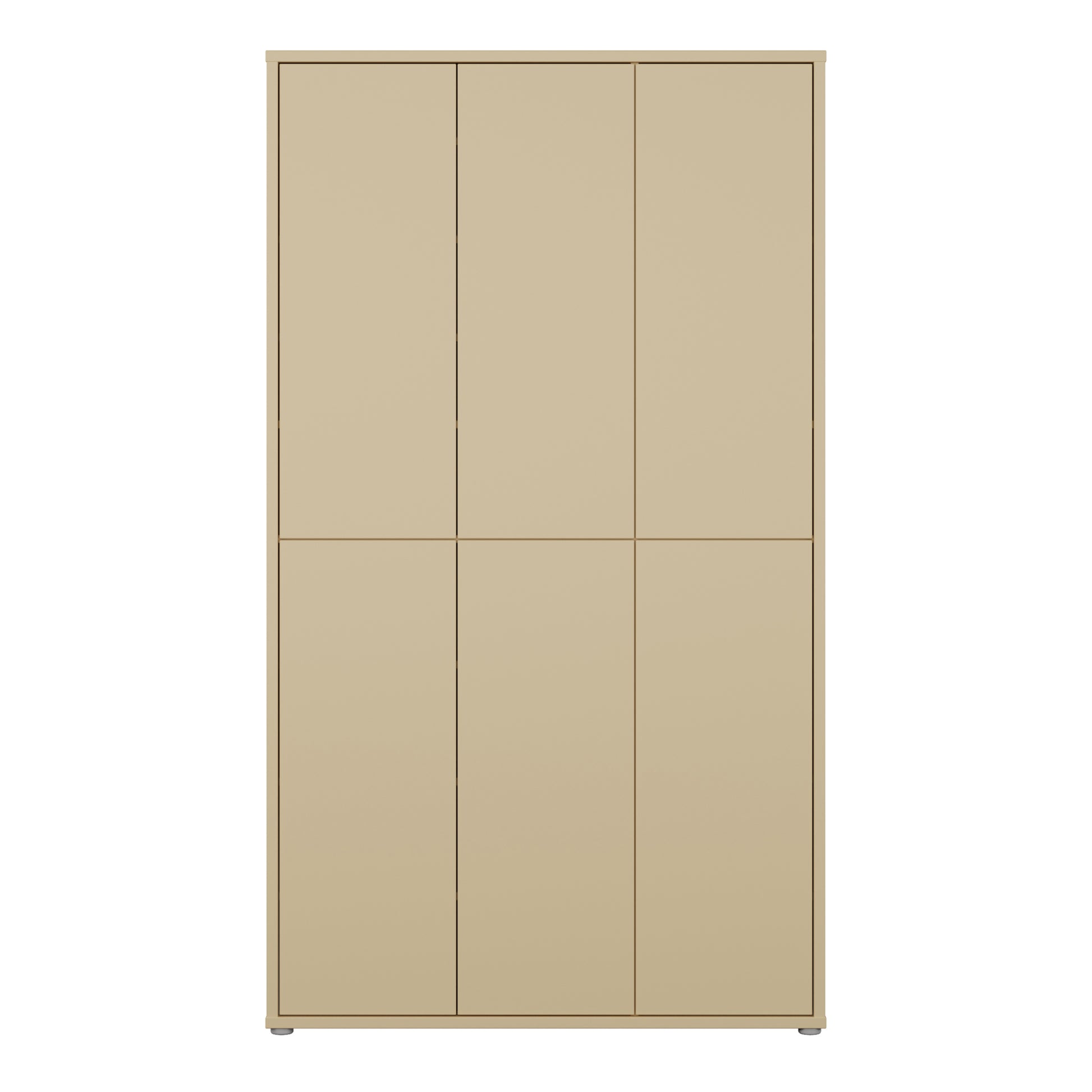 Alice Springs Tall Shoe Cabinet with 6 Doors Push-to-Open in Butter Yellow