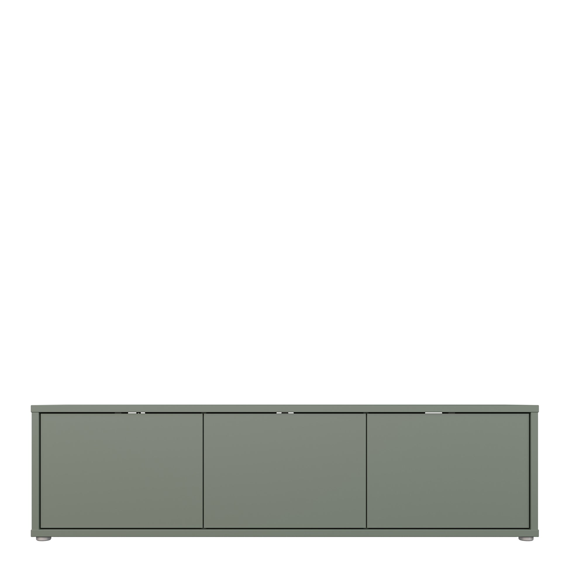 Alice Springs Wide TV Cabinet with 3 Doors Push-to-Open in Sage Green