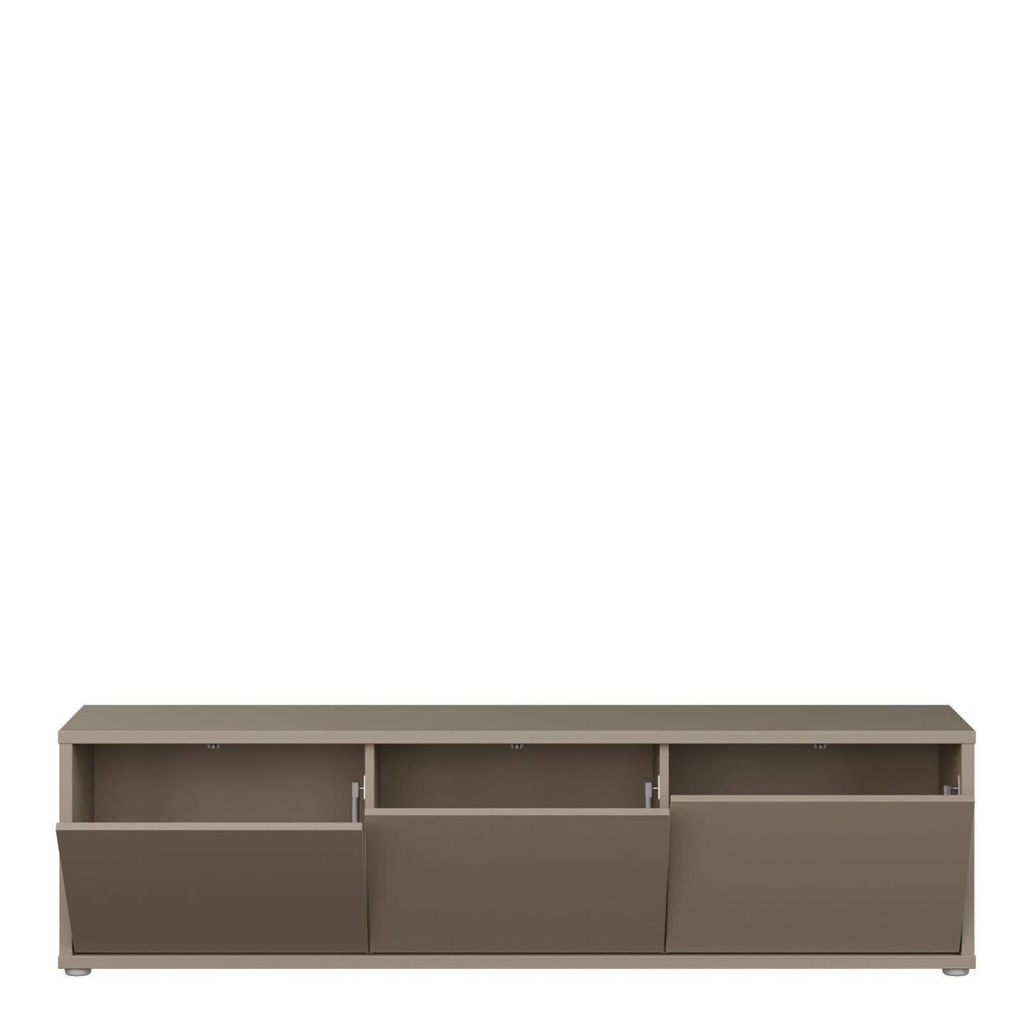 Alice Springs Wide TV Cabinet with 3 Doors Push-to-Open in Taupe