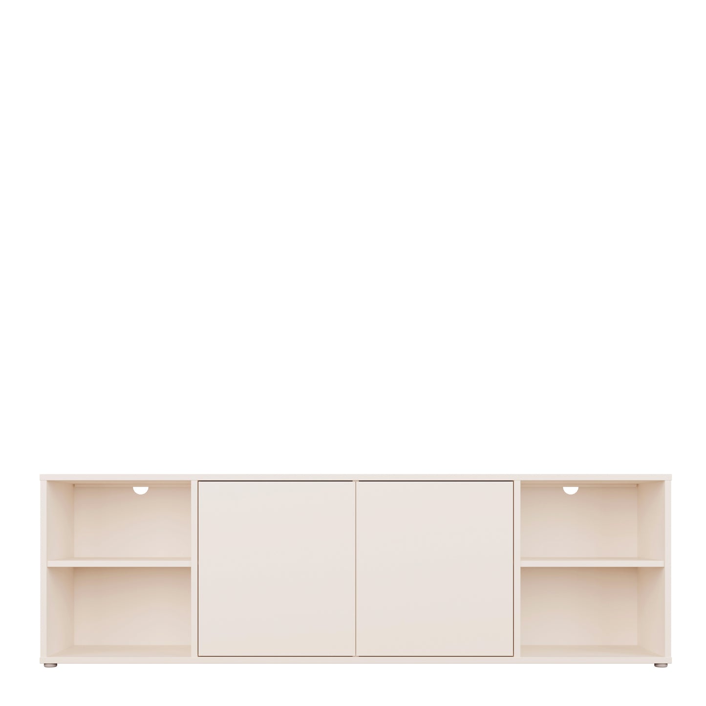 Alice Springs Wide TV Cabinet with 2 Doors Push-to-Open & 2 Open Shelves in Sand