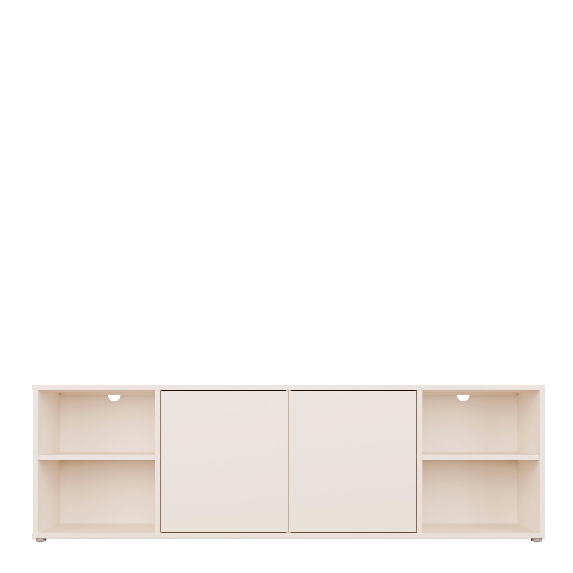 Alice Springs Wide TV Cabinet with 2 Doors Push-to-Open & 2 Open Shelves in Sand