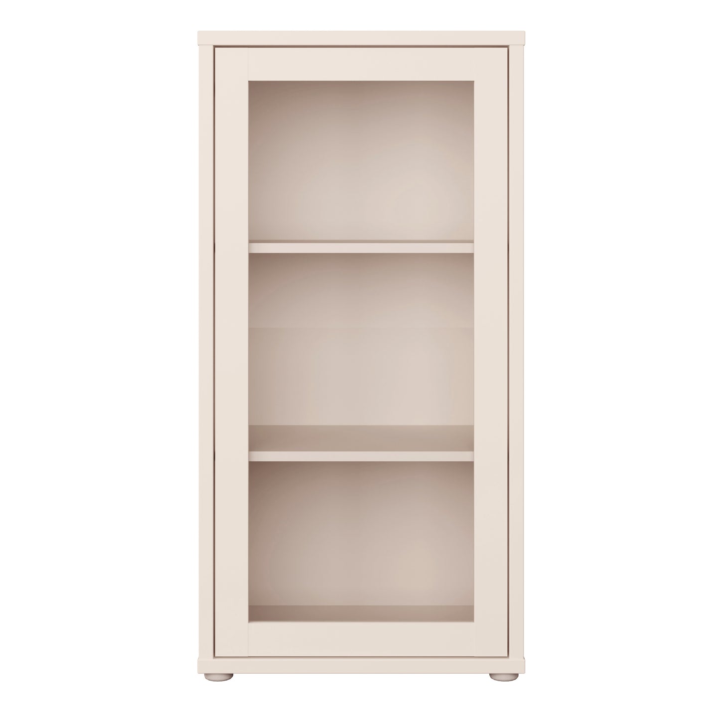 Alice Springs Low Glass Fronted Cabinet with Push-to-Open Door in Sand