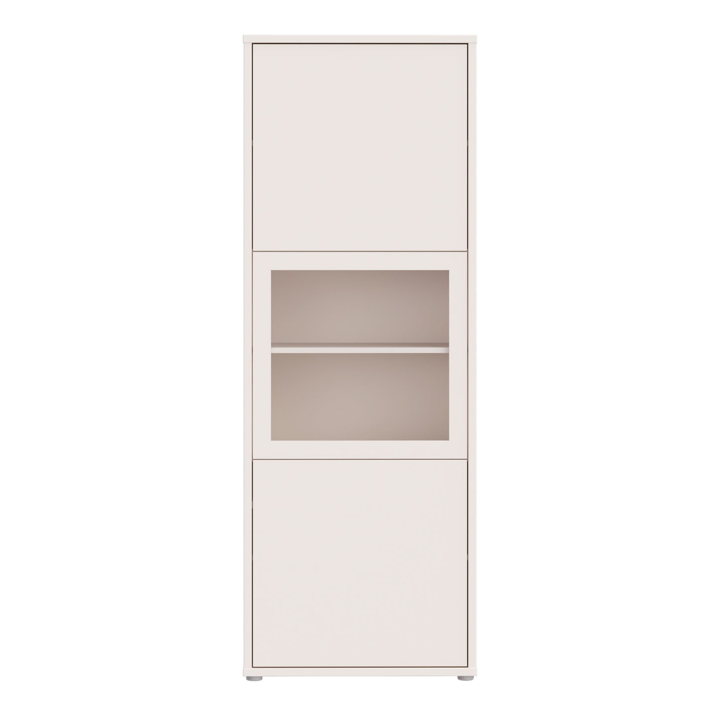 Alice Springs Narrow Display Cabinet with 3 Push-to-Open Doors in Sand