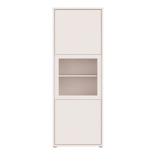 Alice Springs Narrow Display Cabinet with 3 Push-to-Open Doors in Sand