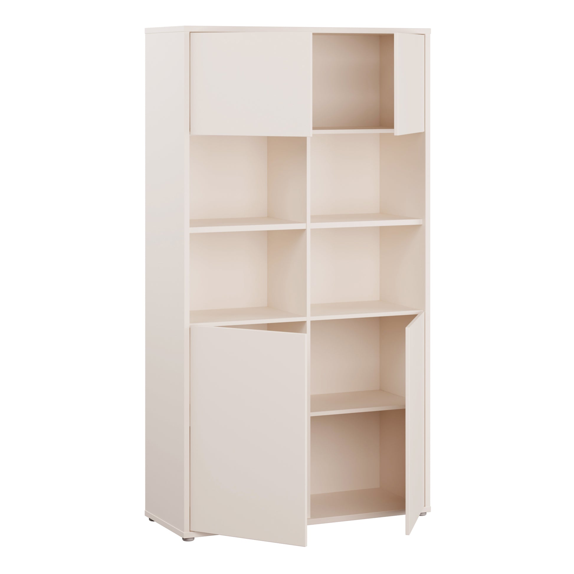 Alice Springs Wide Storage Cabinet 4 Doors Push-to-Open & 2 Central Shelves Sand