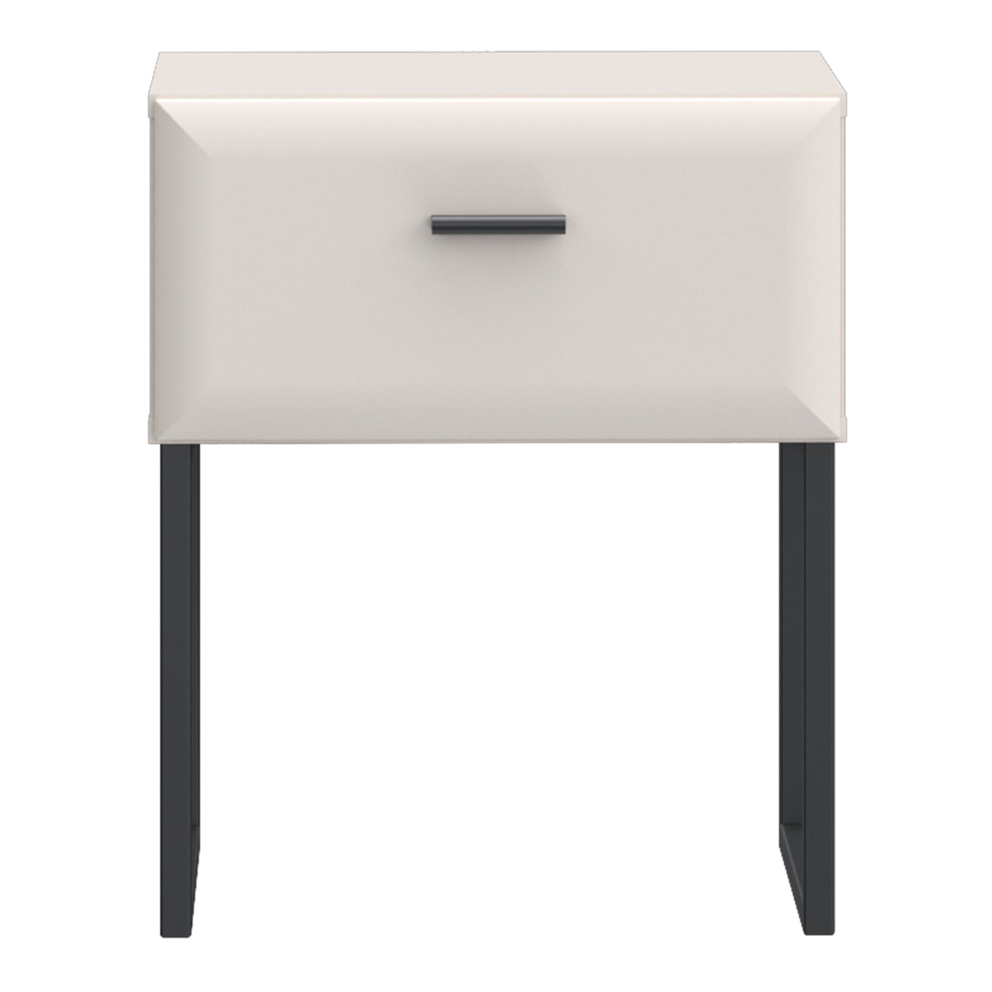 Akihisa Bedside Table with Drawer and Metal Legs in Sand