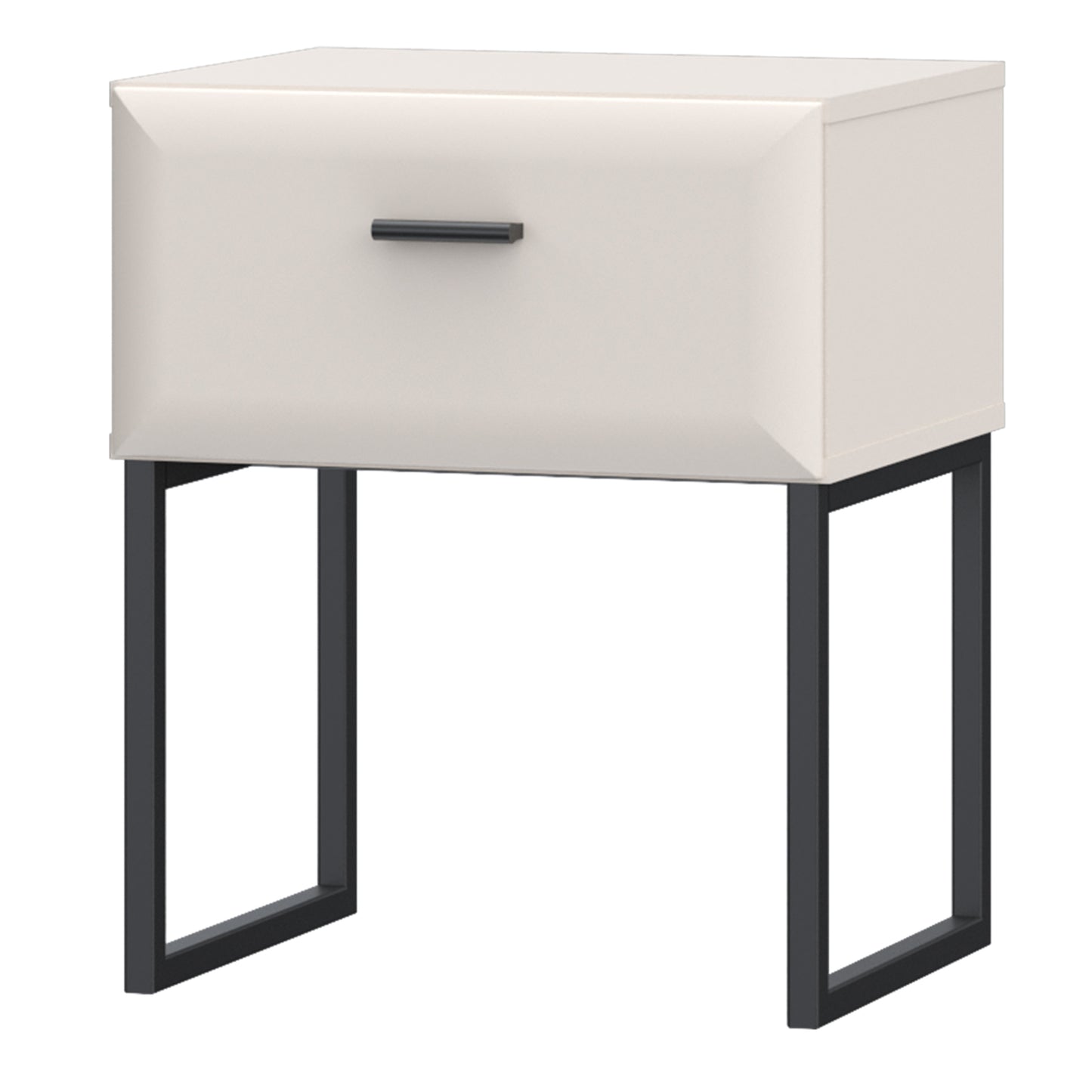 Akihisa Bedside Table with Drawer and Metal Legs in Sand