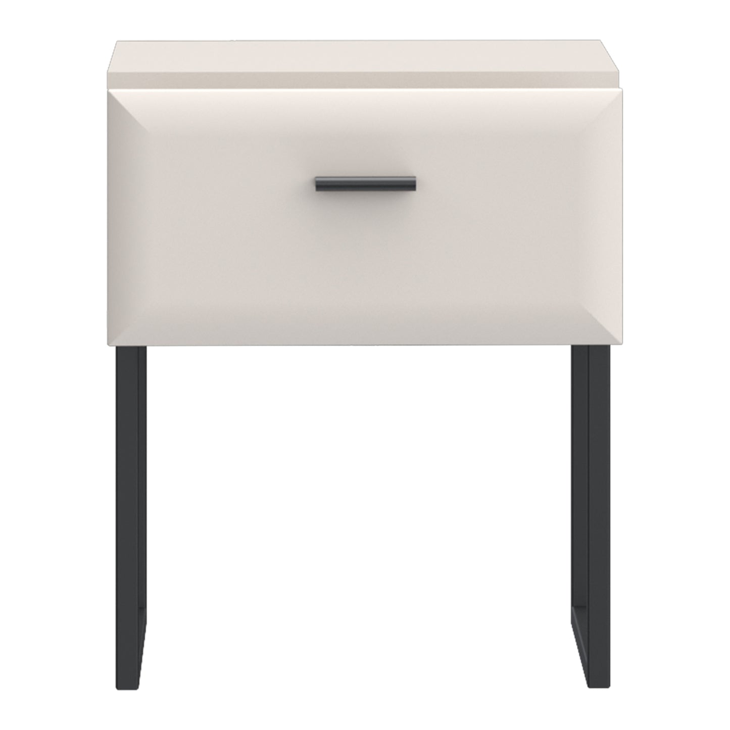 Akihisa Bedside Table with Drawer and Metal Legs in Sand