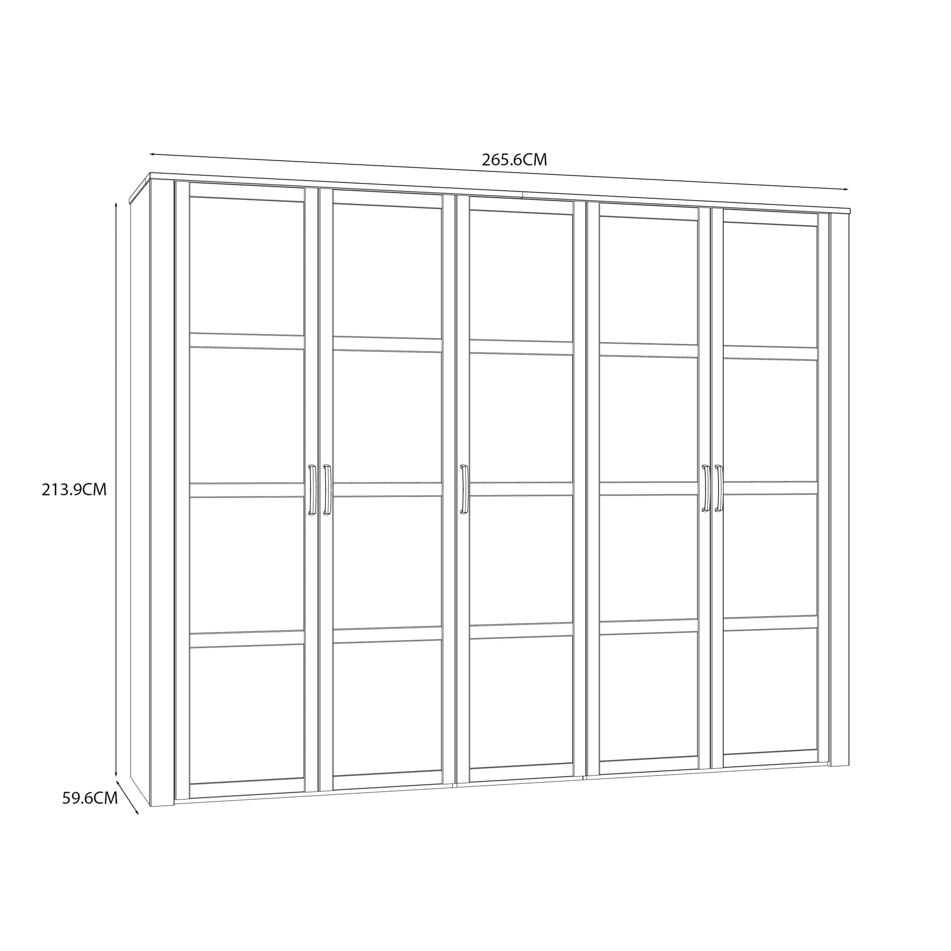 Bohol 5 Door Wardrobe in Riviera Oak/White