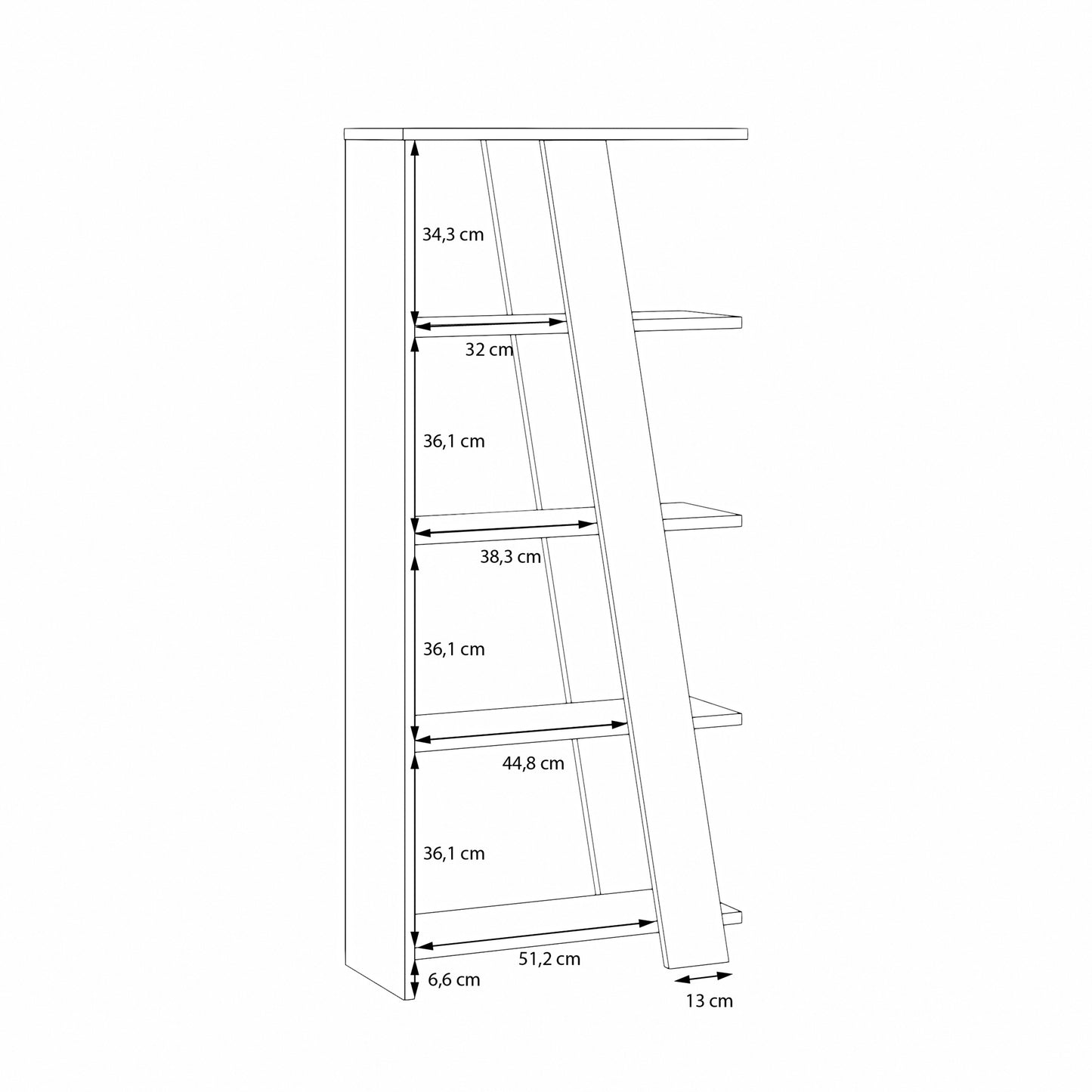 Natta 5-Tier Shelving Unit in Teracotta