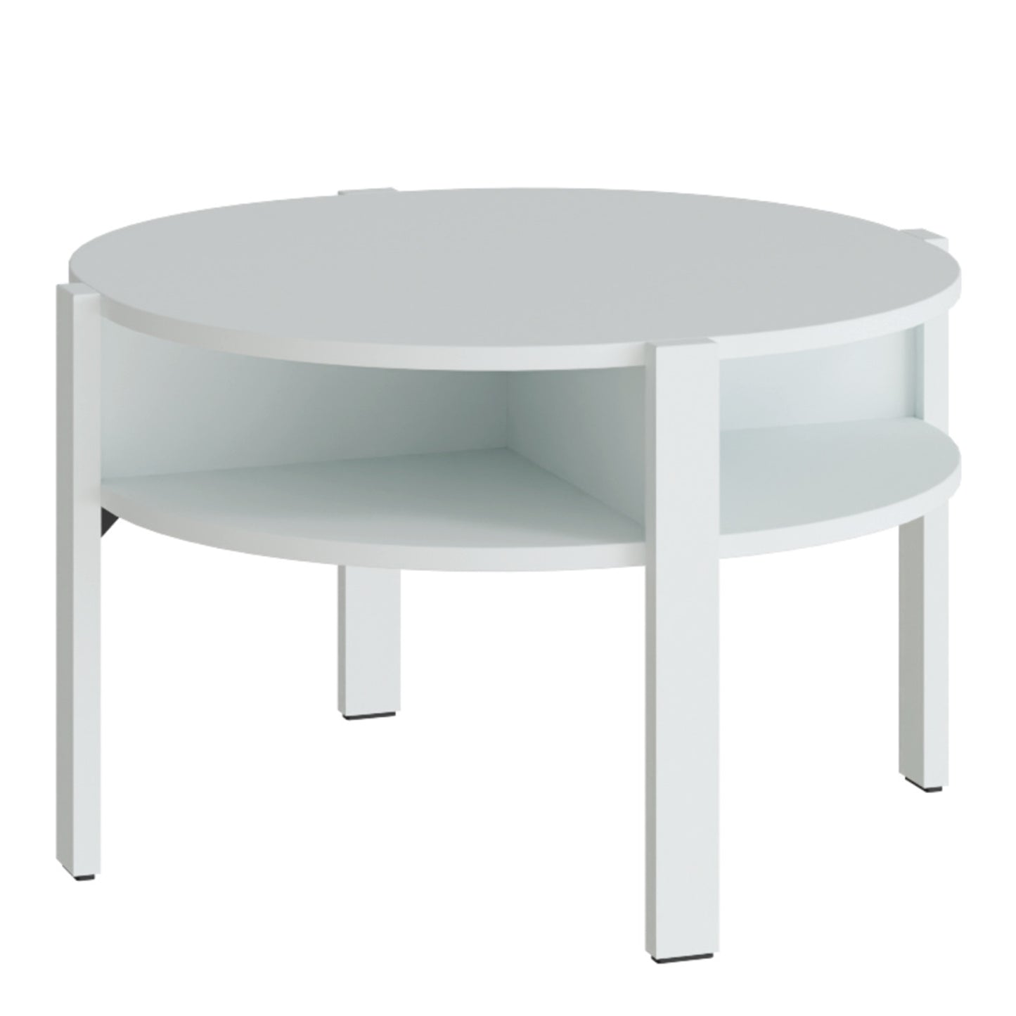 Tobago Round Coffee Table with Open Shelf in Grey