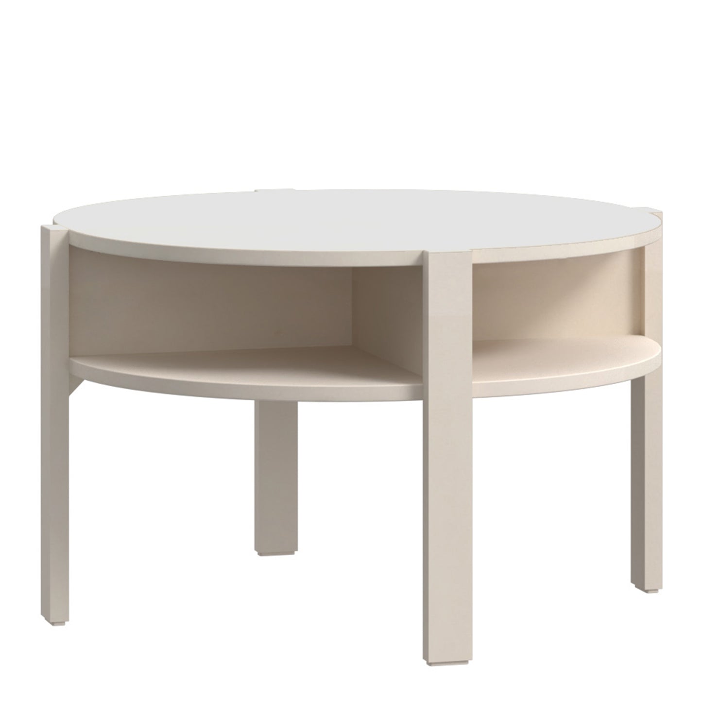 Tobago Round Coffee Table with Open Shelf in Sand