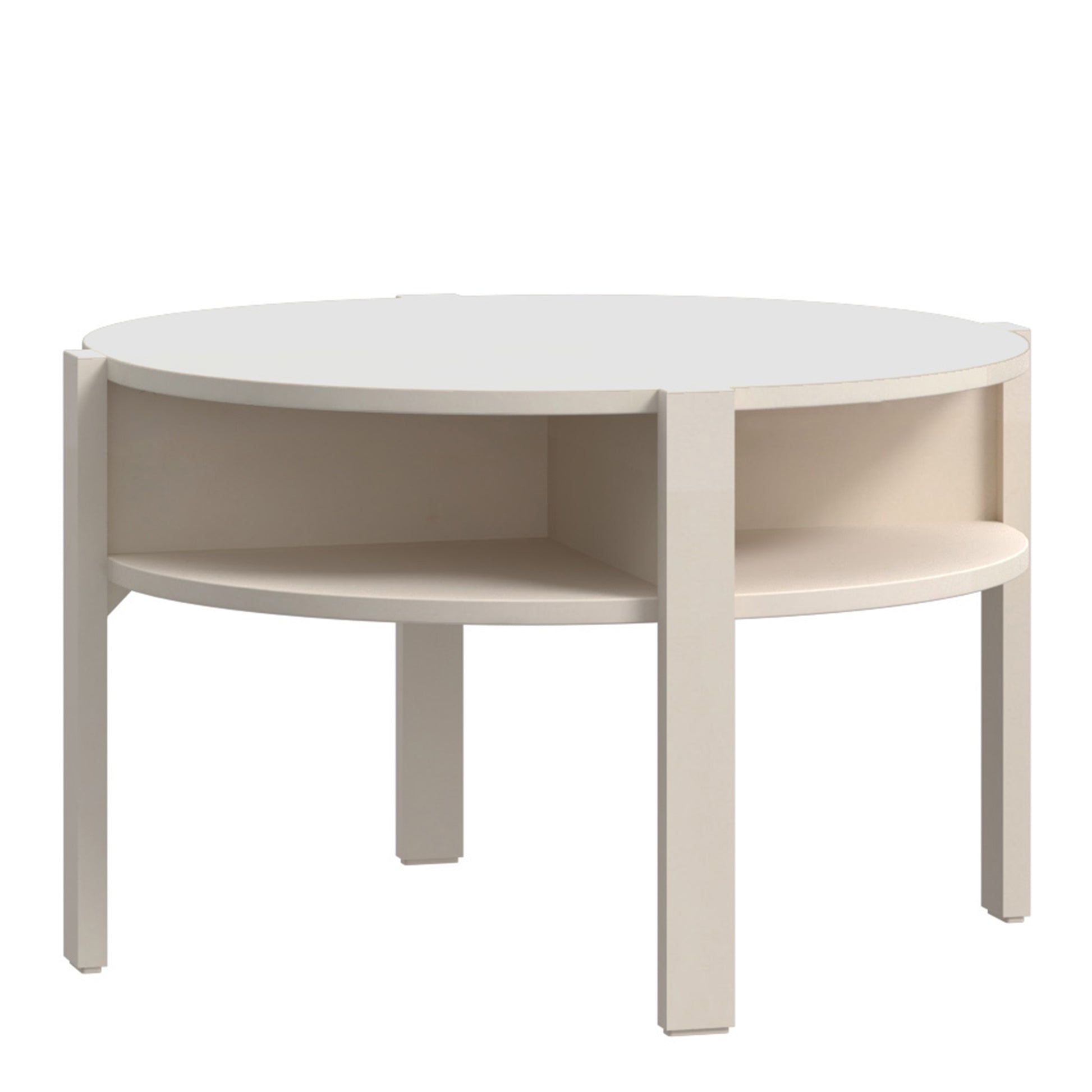 Tobago Round Coffee Table with Open Shelf in Sand