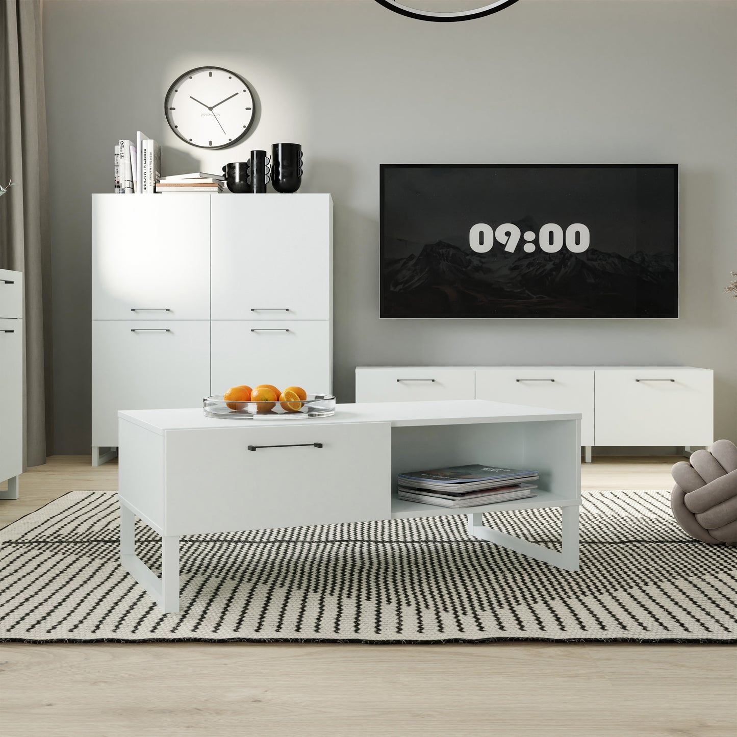 Sali 1 Drawer Coffee Table in Light Grey