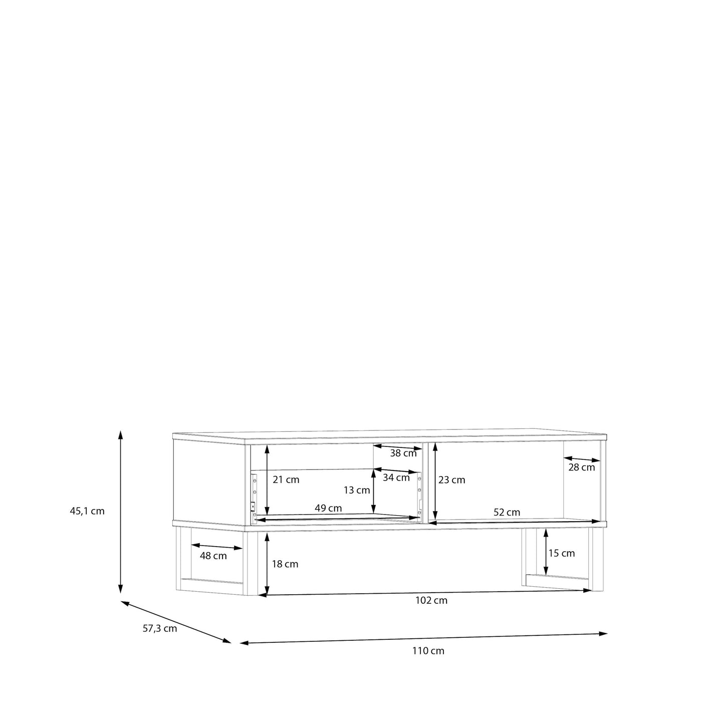Sali 1 Drawer Coffee Table in Light Grey