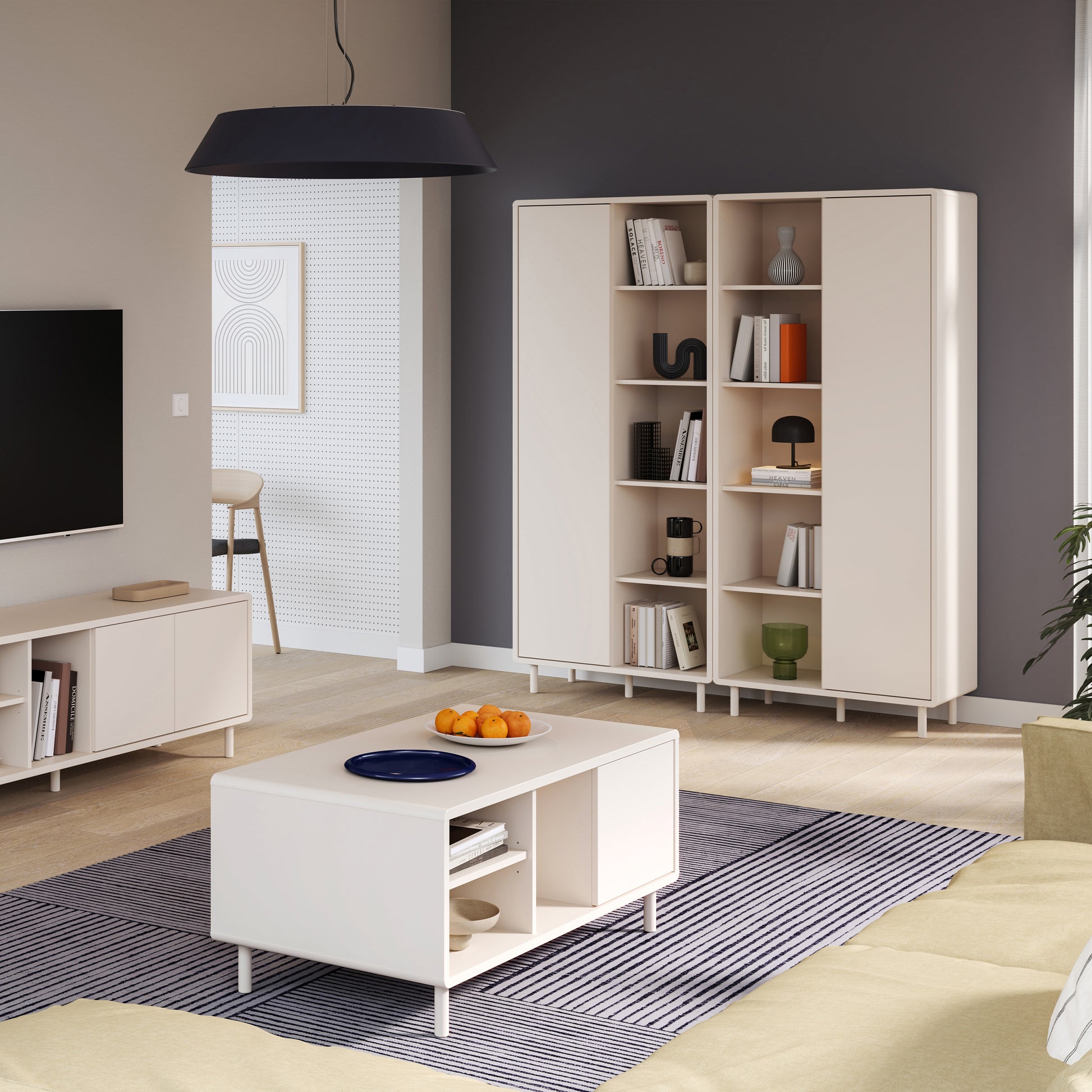 Playly Coffee Table with Open Shelf and Door
