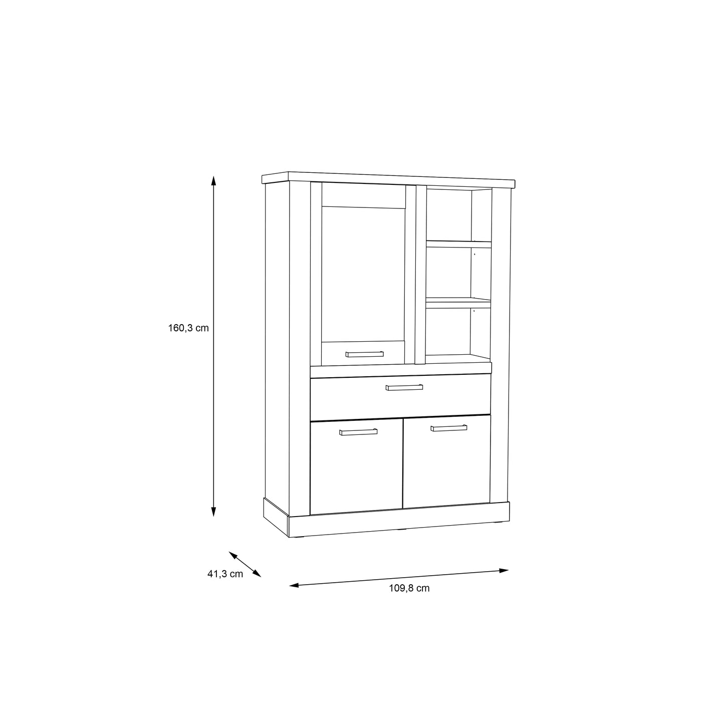 Corona Display Cabinet in Artisan Oak