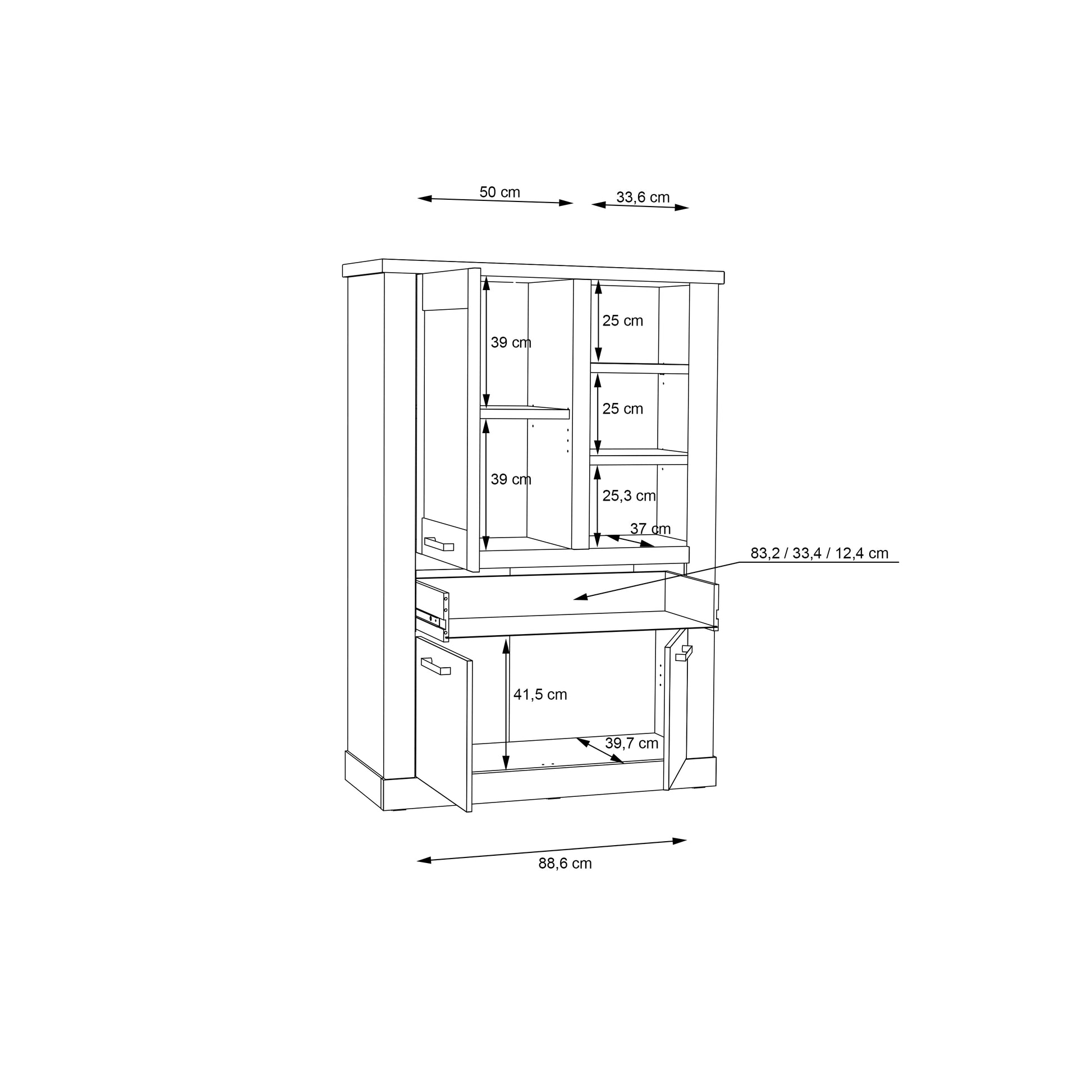 Corona Display Cabinet in Artisan Oak