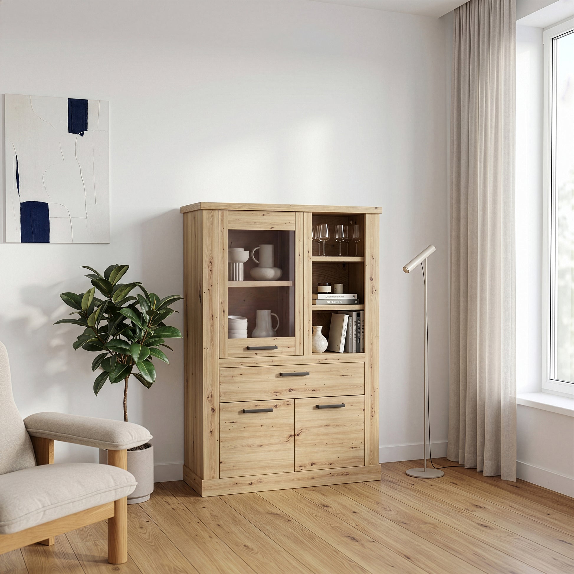 Corona Display Cabinet in Artisan Oak